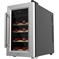 Los mejores  - Cecotec Vinoteca Grand Sommelier 800 CoolWood. 8 Botellas- Capacidad de 25L- Puerta de Cristal con marco de Acero…